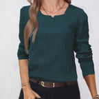 Women's Clothes Hot-selling Solid Color Pleated Long-sleeved Shirt